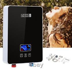 Black Electric Tankless Hot Water Heater Camping Caravan Bathroom Instant Shower