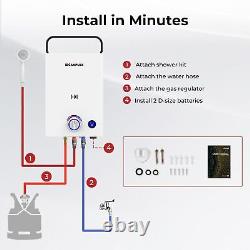 CAMPLUX 10L Instant Gas Hot Water Heater Tankless Gas Boiler LPG Propane with Pump