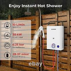 CAMPLUX 10L Instant Gas Hot Water Heater Tankless Gas Boiler LPG Propane with Pump