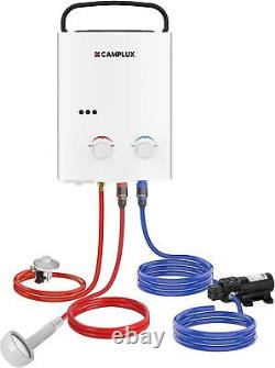 CAMPLUX 10kW 5L Portable Tankless Gas Hot Water Heater with 4.3L Water Pump 12V