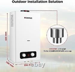 CAMPLUX 20kW 10L Tankless Water Heater with Shower Head Instant Camping Shower