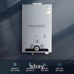 CO-Z 8L 13.6kw Instant Hot Water Heater Tankless LPG Water Boiler Gas Boiler