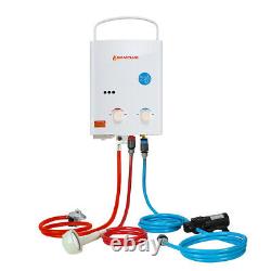 Camplux 10KW 5L Portable Gas Hot Water Heater with 4.3L Water Pump 12V, Tankless