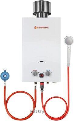 Camplux BW264C 10 Litre Gas Water Heater with Rain Cap, 50 mbar Tankless Outdoor