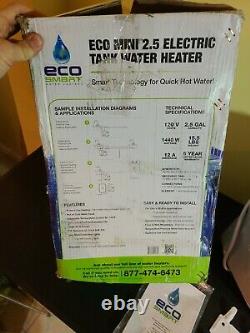 EcoSmart Electric Point of Use Tankless Instant Hot Water Heater 120v 2.5 Gallon