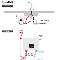 Electric Instant Water Heater 3000W Mini Tankless Water Heater with LCD Bathroom