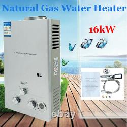 Insant Water Heater 8L 16KW Tankless Natural Gas Hot Shower Water Heater Silver