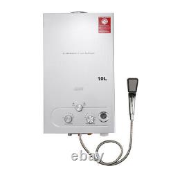 Instant Gas Hot Water Heater 10L Tankless Gas Boiler LPG Propane with Shower Kit