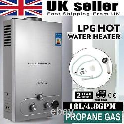 Large 18L Gas Tankless Instant LPG Propane Hot Water Heater Boiler WithShower Kit