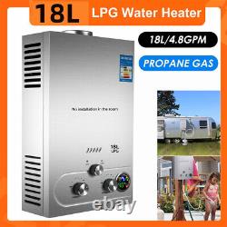 Large 18L Tankless Instant Hot Water Heater 4.8GPM Propane Gas LPG Boiler Shower