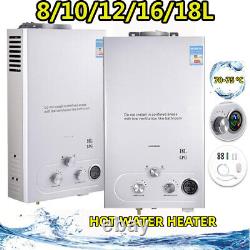 Portable LPG Propane Gas Hot Water Heater 8/10/12/16/18L Tankless Instant Boiler
