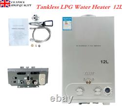 Portable Tankless Hot Water Heater 12L LPG Propane for Camping Shower UK