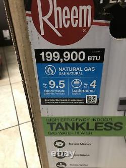 Rheem 9.5 GPM Natural Gas High Efficiency Indoor Tankless New ECOH200DVLN New
