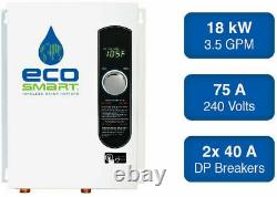 Tankless Electric Water Heater Whole House Instant Hot On Demand EcoSmart 18 kW