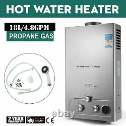 18l Propane Gaz Chauffe-eau Chaude Gpl Chaudière De Chauffage Instantané Sans Réservoir Kit De Douche