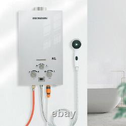 8l Portable Tankless Gas Water Heater Lpg Propane Instant Boiler Douche Extérieure