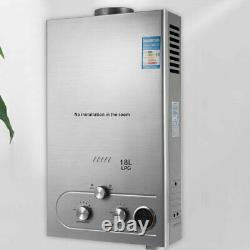 Chauffe-eau 18l 2000 Pa Lpg Gas Tankless Instant Boiler With Shower Kit