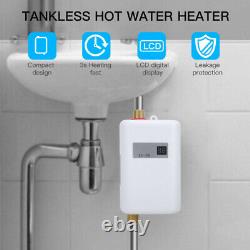 Chauffe-eau 3.8kw Tankless Robinet D'eau Chaude Instantané Salle De Bain Cuisine Baignoire De Douche