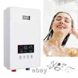 Chauffe-eau Instantané Électrique Sans Réservoir Sous Robinet D'évier Affichage LCD Et Kit De Douche