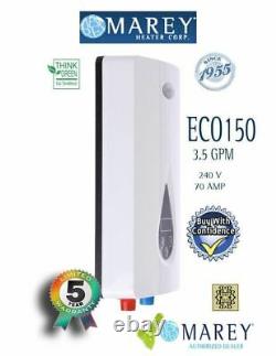 Chauffe-eau Sans Réservoir Électrique Marey Eco150 Remis À Neuf Best 3.5 Gpm 220v 14.6kw