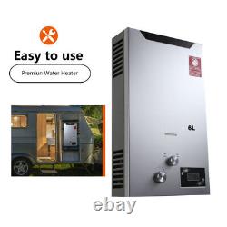 Chauffe-eau à gaz propane 6L 12kw avec kit de douche - Chauffe-eau instantané sans réservoir