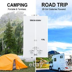 Chauffe-eau à gaz sans réservoir de 10L au propane LPG, chaudière instantanée pour douche en plein air lors de camping