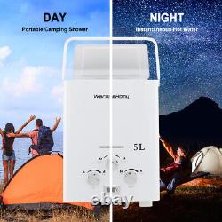 Chauffe-eau à gaz sans réservoir de 5L, douche portable pour le camping en plein air, chaudière au propane LPG