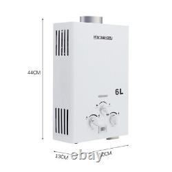 Chauffe-eau à gaz sans réservoir de 6L, chauffage instantané au propane LPG avec kit de douche.