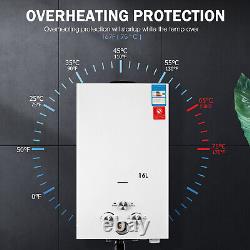 Chauffe-eau instantané à gaz de 16L sans réservoir, chaudière à gaz propane, chauffe-eau au gaz de pétrole liquéfié au Royaume-Uni.