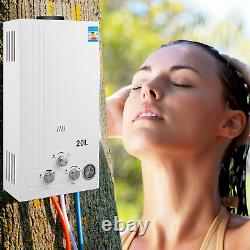 Chauffe-eau instantané à gaz sans réservoir de 20 L, chaudière à gaz instantanée LPG Propane + kit de douche