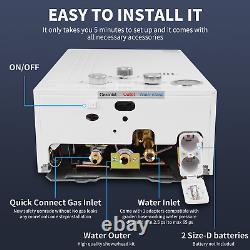 Chauffe-eau instantané à gaz sans réservoir de 20 L, chaudière à gaz instantanée LPG Propane + kit de douche