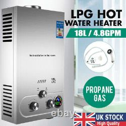 Chauffe-eau instantané au gaz propane LPG 18L sans réservoir avec kit de douche UK