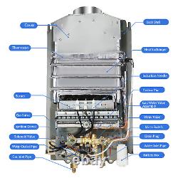 Chauffe-eau instantané au gaz propane de 18L, chauffe-eau sans réservoir pour douche, chauffe-eau instantané au GPL