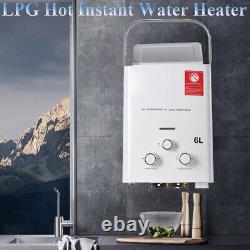 Chauffe-eau instantané portable 6L au gaz propane sans réservoir pour camping
