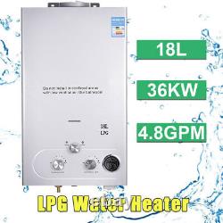 Chauffe-eau instantané sans réservoir 6L/18L Chauffe-eau au gaz propane sans réservoir pour douche
