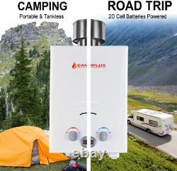Chauffe-eau instantané sans réservoir de 6L au gaz propane GPL pour camping en plein air et caravane RV.