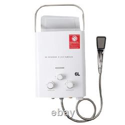 Chauffe-eau portable 6L au gaz propane sans réservoir d'eau chaude LPG pour douche de camping