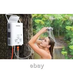 Chauffe-eau portable sans réservoir au gaz, chauffe-eau instantané au propane LPG pour douche extérieure.