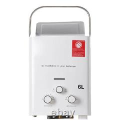Chauffe-eau sans réservoir 6L/min au gaz propane LPG avec chaudière instantanée et kit de douche