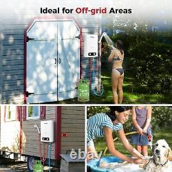 Chauffe-eau sans réservoir CAMPLUX de 20 kW et 10 L avec pomme de douche instantanée pour le camping