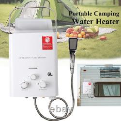 Douche de camping extérieure portable sans réservoir d'eau chaude 12KW LPG 6L au gaz propane