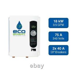Ecosmart Tankless Electric Water Heater 3.5 Gpm 240-volt 18 Kw Auto-modulation
